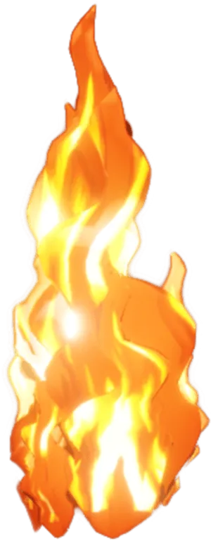 Vibrant Flame Isolatedon Black PNG image