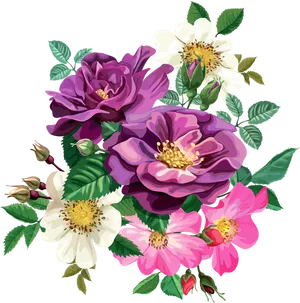 Vibrant_ Floral_ Bouquet_ Graphic PNG image