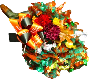 Vibrant_ Floral_ Candy_ Bouquet PNG image