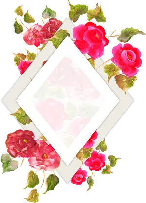 Vibrant Floral Frame Design PNG image