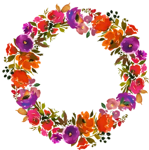 Vibrant_ Floral_ Wreath_ Transparent_ Background.png PNG image