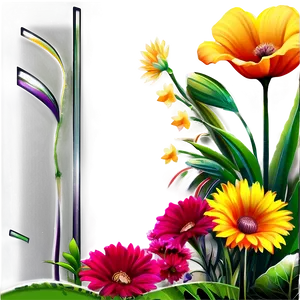 Vibrant Flower Bed PNG Mhc