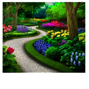 Vibrant Flower Garden Path Png 67 PNG image