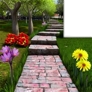 Vibrant Flower Garden Path Png Frj PNG image