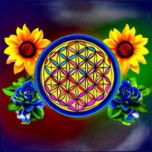 Vibrant Flower Of Life Mandala PNG Sfj88 PNG