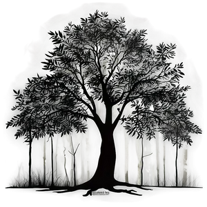 Vibrant Forest Silhouette PNG 29