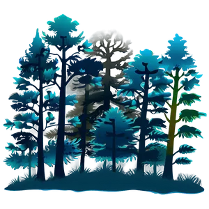 Vibrant Forest Silhouette PNG Dwy36 PNG