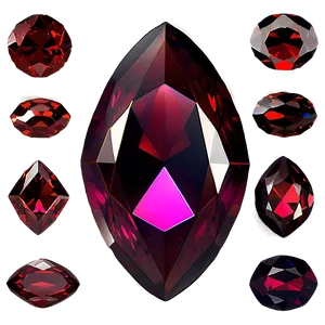 Vibrant Garnet Gem PNG 06122024
