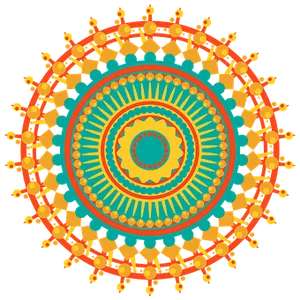 Vibrant Geometric Mandala Art PNG image