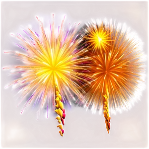 Vibrant Gold Fireworks Show PNG Qkk45 PNG