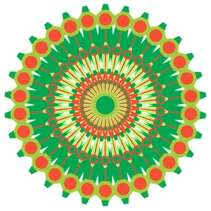 Vibrant_ Green_and_ Orange_ Mandala_ Art PNG image