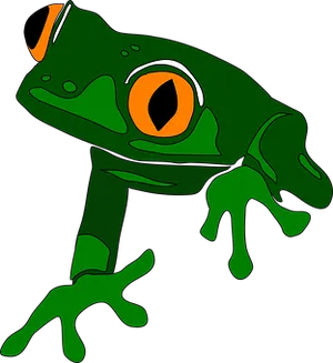 Vibrant Green Cartoon Frog PNG image