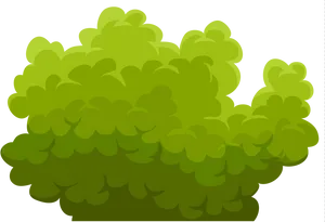 Vibrant Green Cartoon Shrub PNG