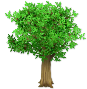 Vibrant Green Cartoon Tree PNG
