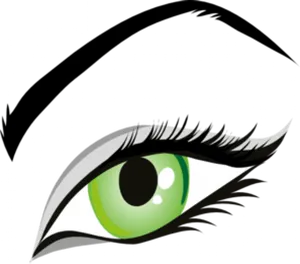 Vibrant Green Eye Illustration PNG image