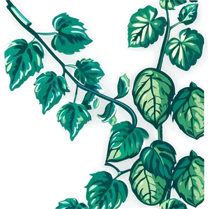 Vibrant Green Leafy Vine Illustration PNG image