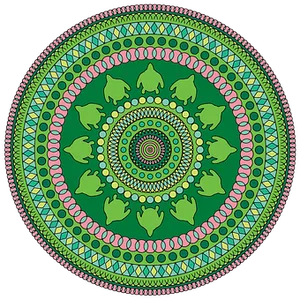 Vibrant Green Mandala Art PNG image