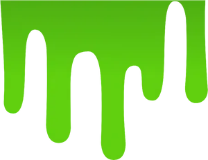 Vibrant Green Paint Dripon Blue Background PNG