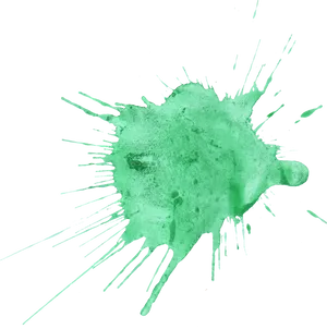 Vibrant Green Paint Splashon Black PNG image