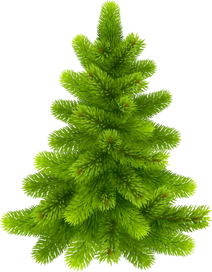 Vibrant Green Pine Tree Illustration