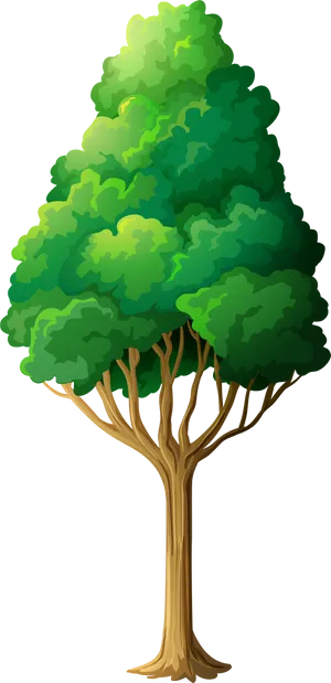 Vibrant Green Tree Illustration