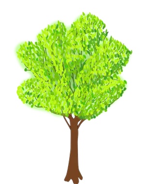 Vibrant Green Tree Illustration