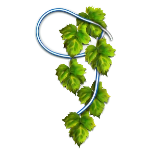 Vibrant Green Vine Tendril PNG image