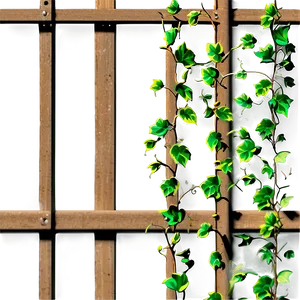 Vibrant Green Vineson Wooden Trellis PNG image