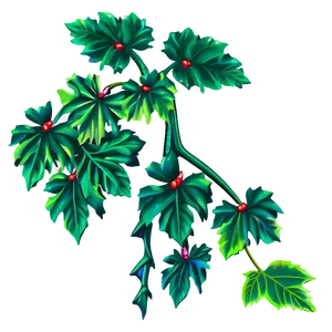 Vibrant Green Vinewith Red Berries PNG image