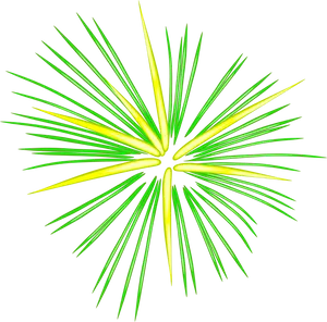Vibrant Green Yellow Firework Explosion Clipart