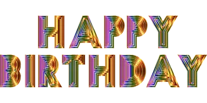 Vibrant Happy Birthday Text