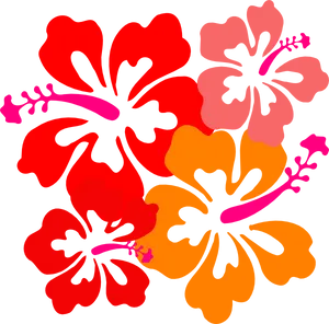 Vibrant_ Hawaiian_ Hibiscus_ Flowers_ Vector PNG image