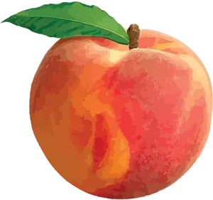Vibrant Illustrated Peach PNG image