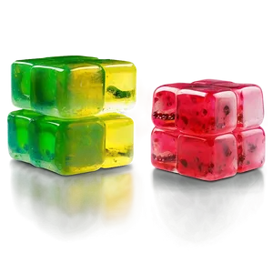Vibrant Jello Ice Cubes PNG Cub