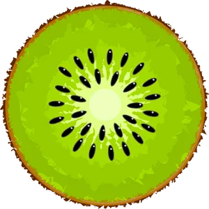 Vibrant Kiwi Slice Illustration