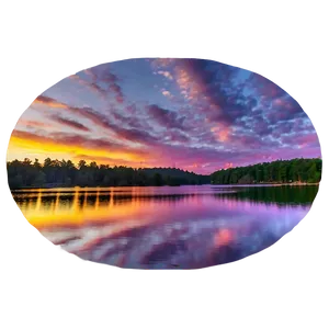 Vibrant Lake Sunset Png 06282024 PNG image