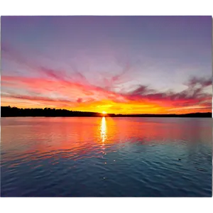 Vibrant Lake Sunset Png Las45 PNG image