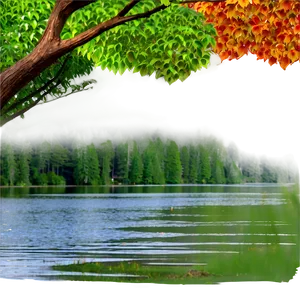 Vibrant Lakeside Foliage PNG Hnx PNG
