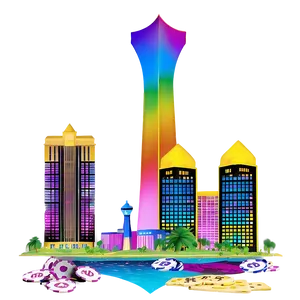 Vibrant Las Vegas Skyline Png 06252024 PNG image