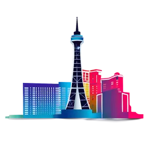 Vibrant Las Vegas Skyline PNG Yja21 PNG