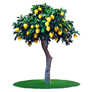 Vibrant Lemon Tree Art Png 06212024 PNG image