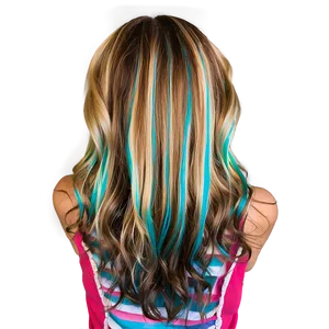 Vibrant Long Hair Highlights PNG 54 PNG
