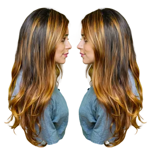 Vibrant Long Hair Highlights PNG 86 PNG