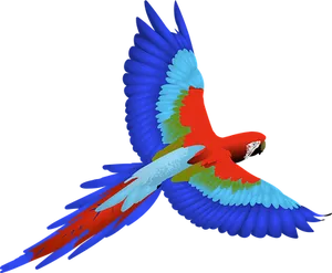 Vibrant_ Macaw_ In_ Flight
