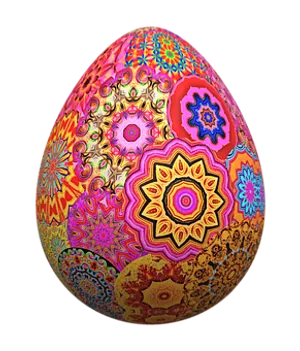 Vibrant Mandala Easter Egg PNG image