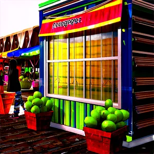 Vibrant Marketplace Building PNG 61