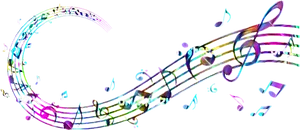Vibrant Musical Notes Wave