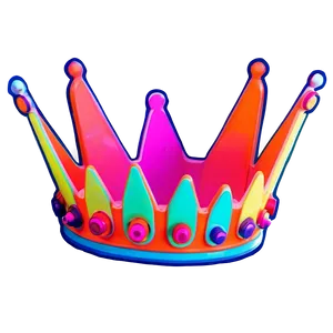 Vibrant Neon Crown Graphic Png 06272024 PNG image