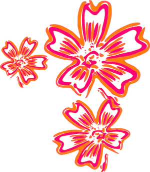 Vibrant Neon Flower Clipart PNG image