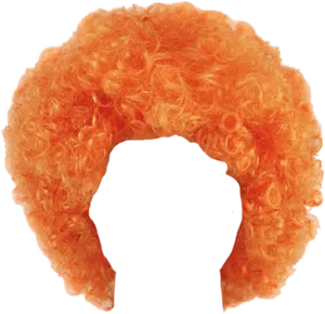 Vibrant Orange Curly Wig Silhouette PNG image
